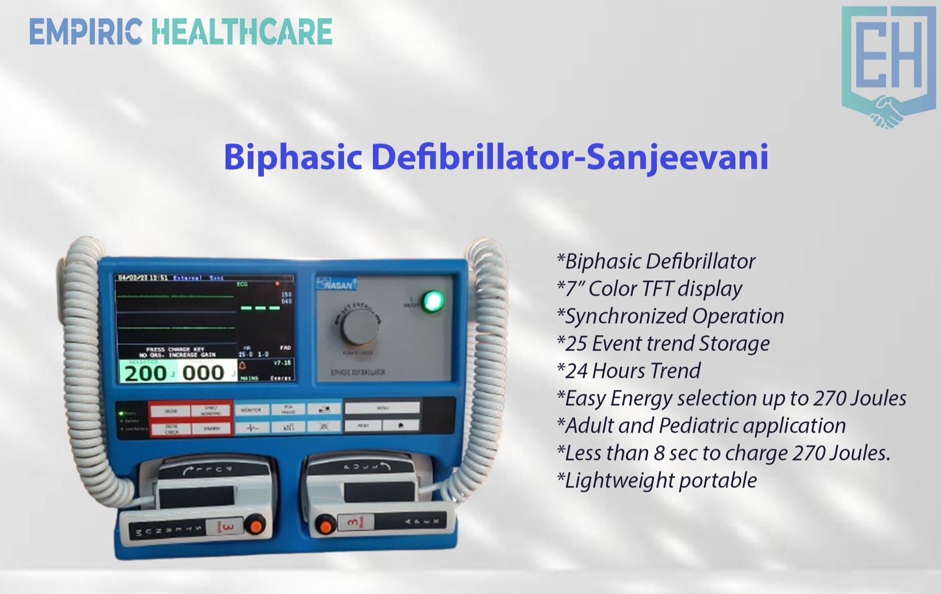 nasan biphasic defibrillator with multipara monitor nasan biphasic defibrillator with multipara monitor