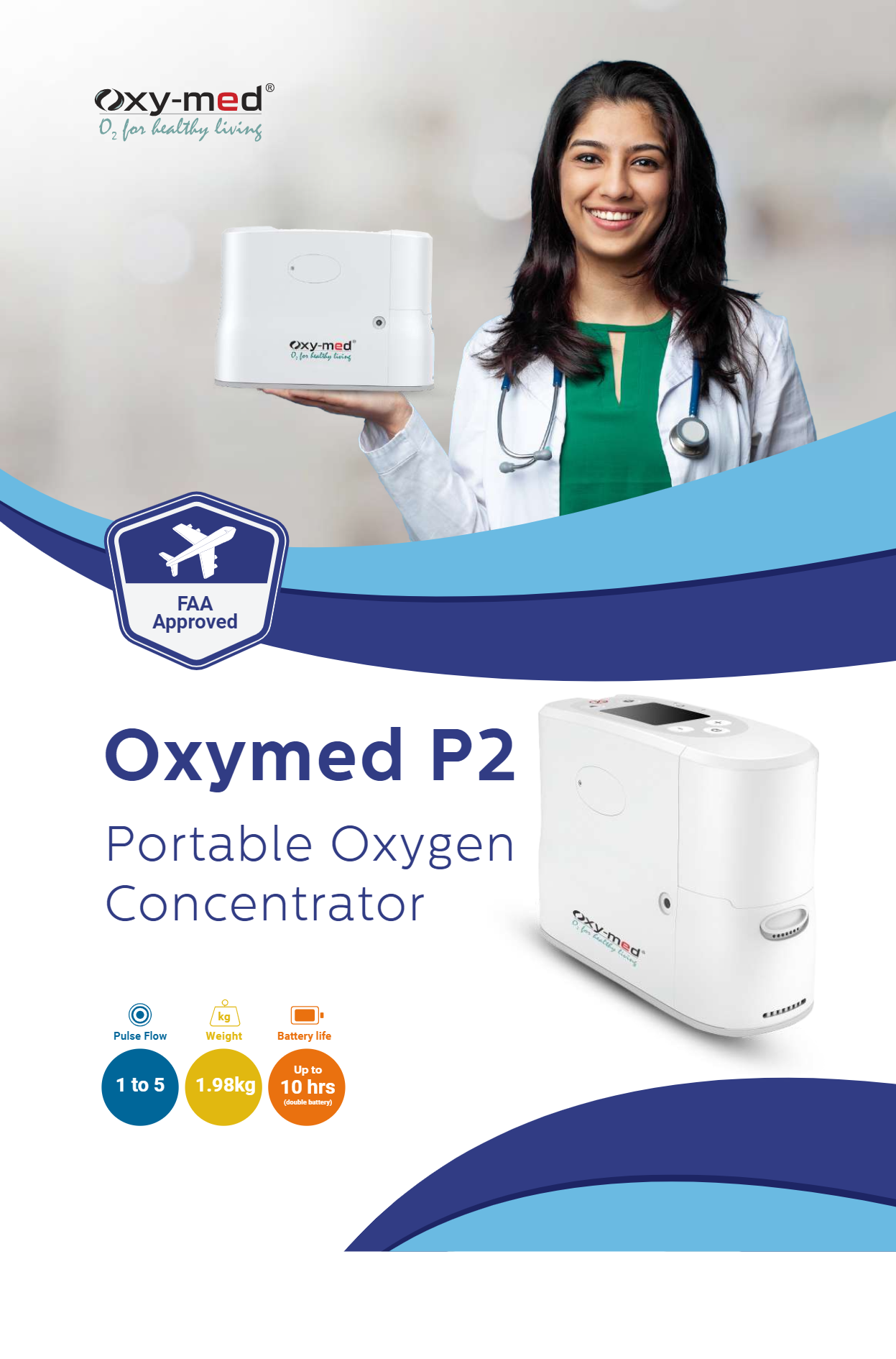 Home oxymed portable oxygen concentrator