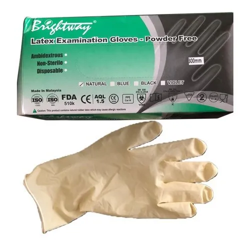 brightway latex examination gloves powder free (100 gloves) brightway latex examination gloves powder free (100 gloves)
