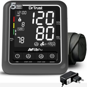 dr trust atrial fibrillation automatic dual talking digital bp monitor machine (black)