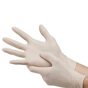 glove on comfort touch latex powdered examination gloves (pack of 10 box)